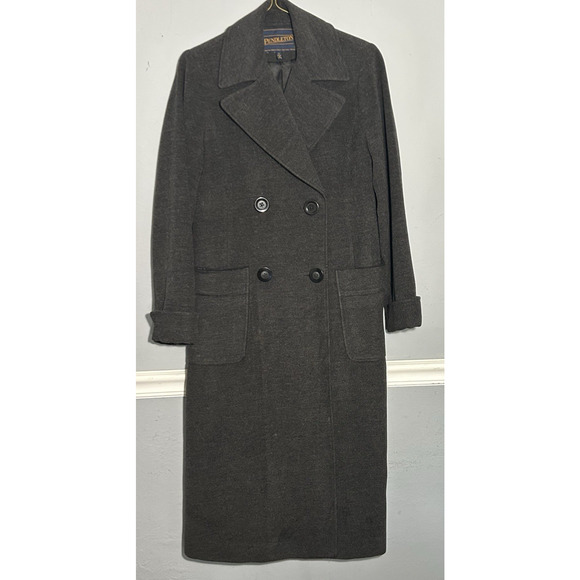 Pendleton Women’s 2 Gray Wool Silk Long Peacoat Coat - Picture 10 of 10